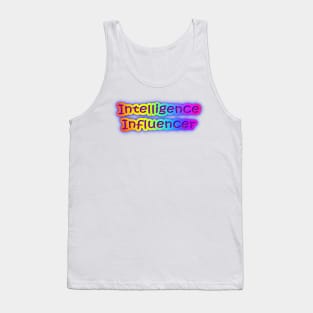 Intelligence Influencer Neon Retro Rainbow Tank Top